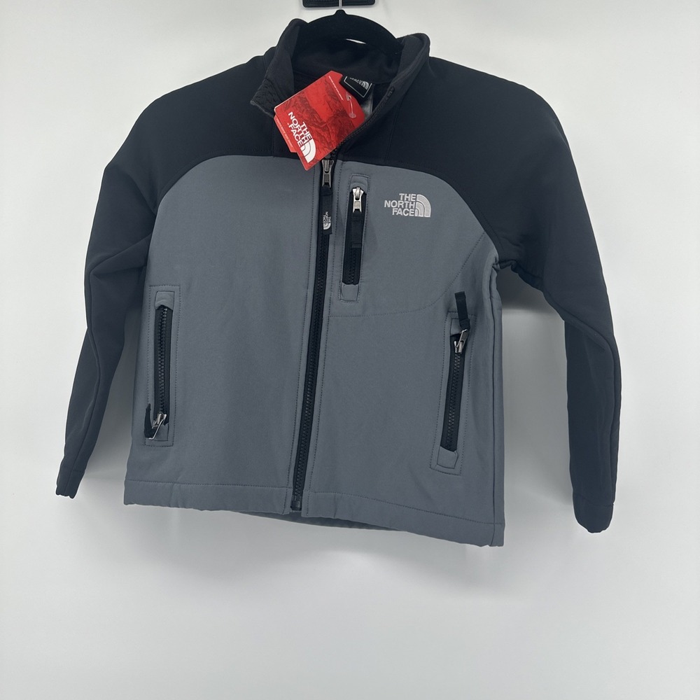 North Face Boys Apex Shellrock Jacket XS 6 New Black‎ Gray